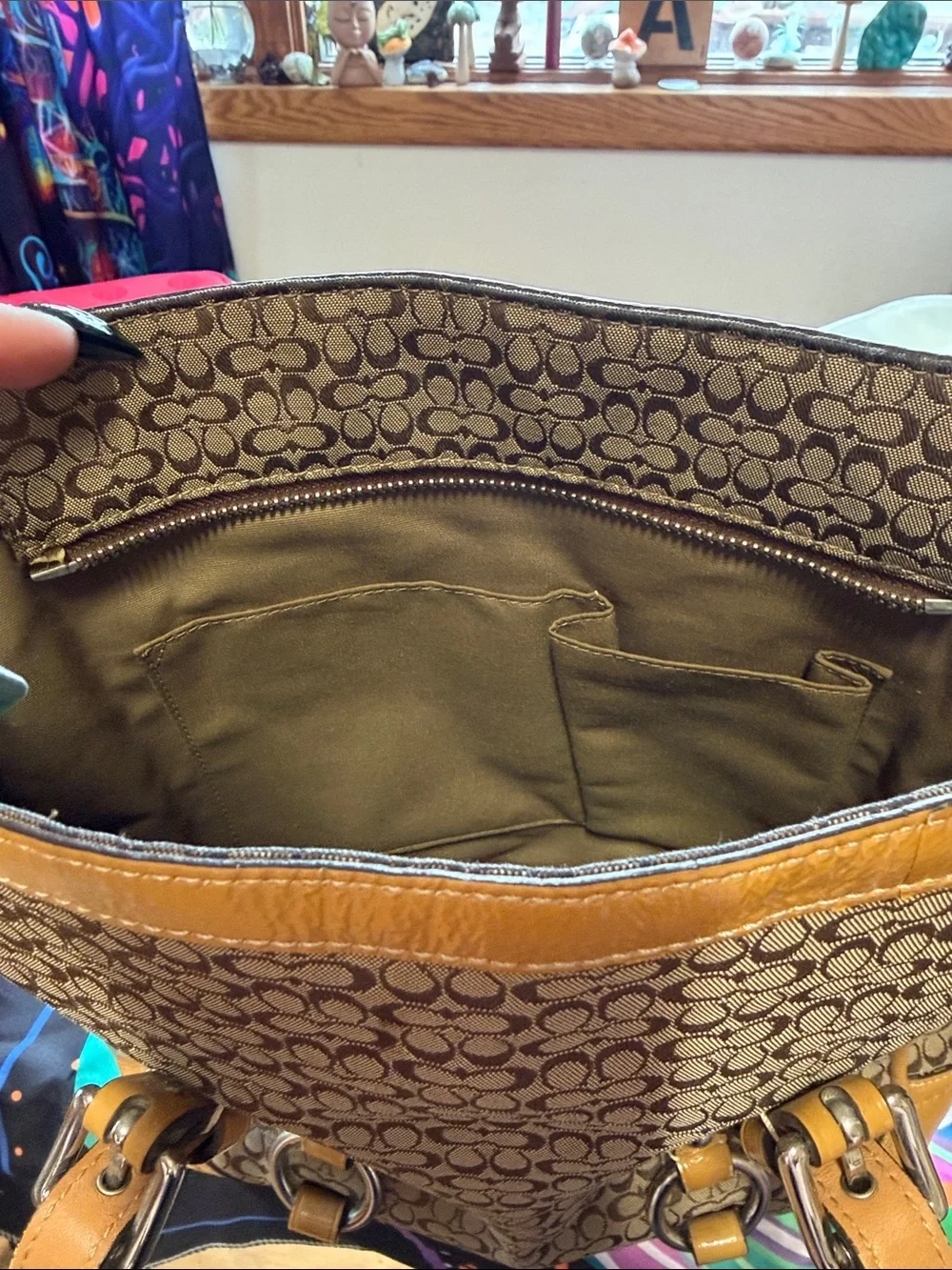 Coach Brown and Tan Signature Canvas Tote
